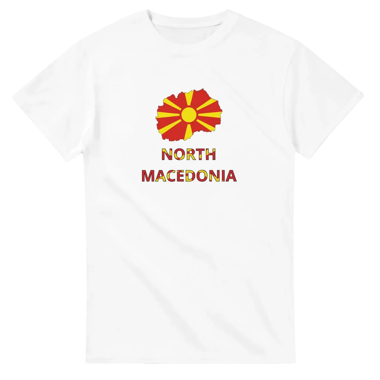 T-shirt drapeau macédoine du nord carte - pixelforma