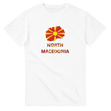 T-shirt drapeau macédoine du nord carte - pixelforma