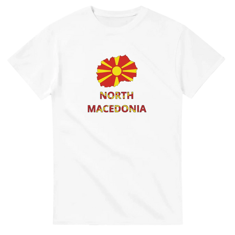 T-shirt drapeau macédoine du nord carte - pixelforma