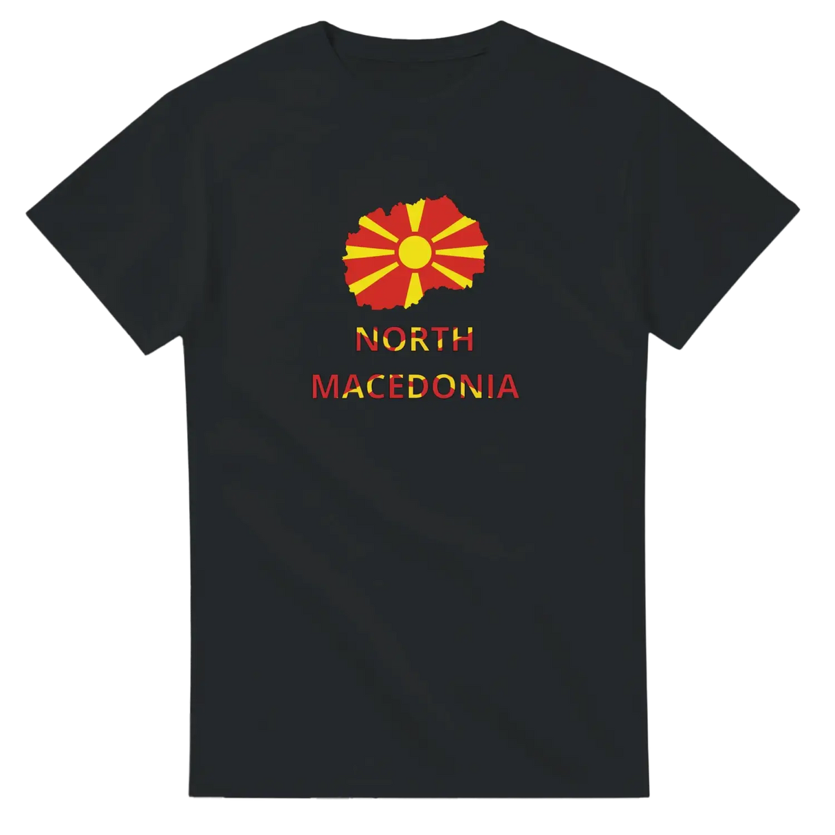 T-shirt drapeau macédoine du nord carte - pixelforma