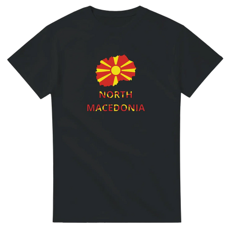 T-shirt drapeau macédoine du nord carte - pixelforma