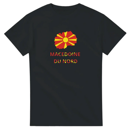 T-shirt drapeau macédoine du nord en carte - pixelforma