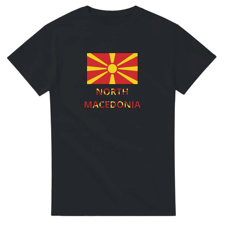 T-shirt drapeau macédoine du nord texte - pixelforma