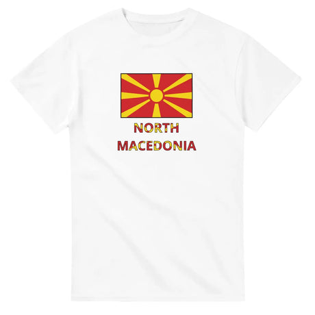 T-shirt drapeau macédoine du nord texte - pixelforma