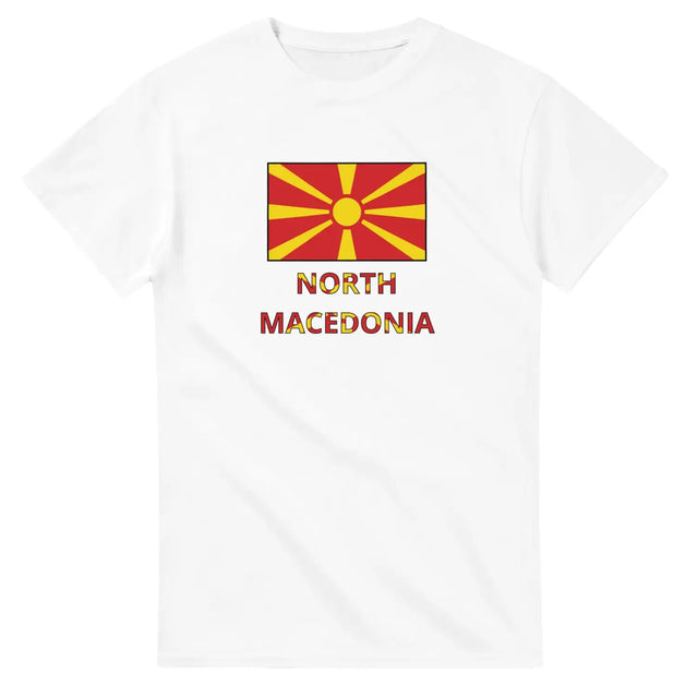 T-shirt drapeau macédoine du nord texte - pixelforma