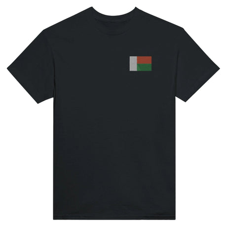 T-shirt drapeau madagascar broderie couleur coton mélangé
