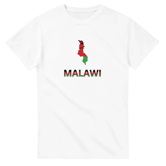 T-shirt drapeau malawi en carte - pixelforma