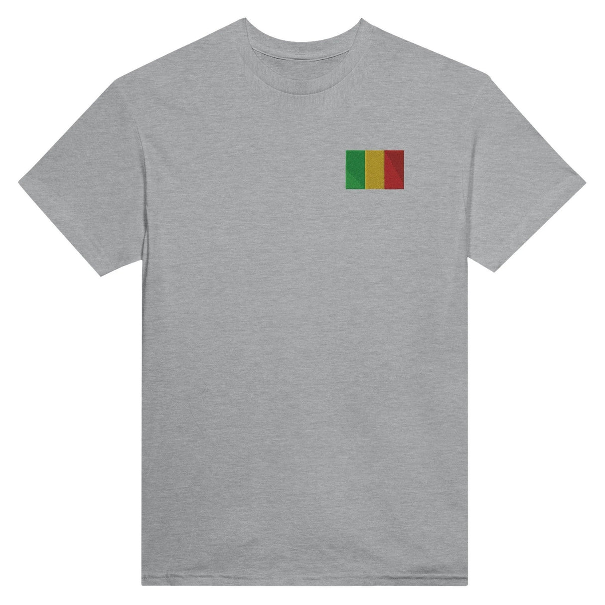 T-shirt drapeau mali en coton mélangé broderie couleur