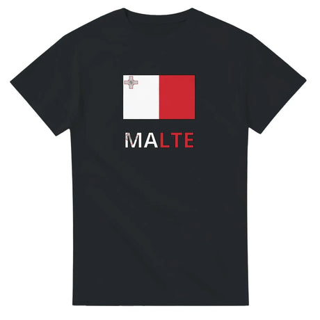 T-shirt drapeau malte en texte - pixelforma