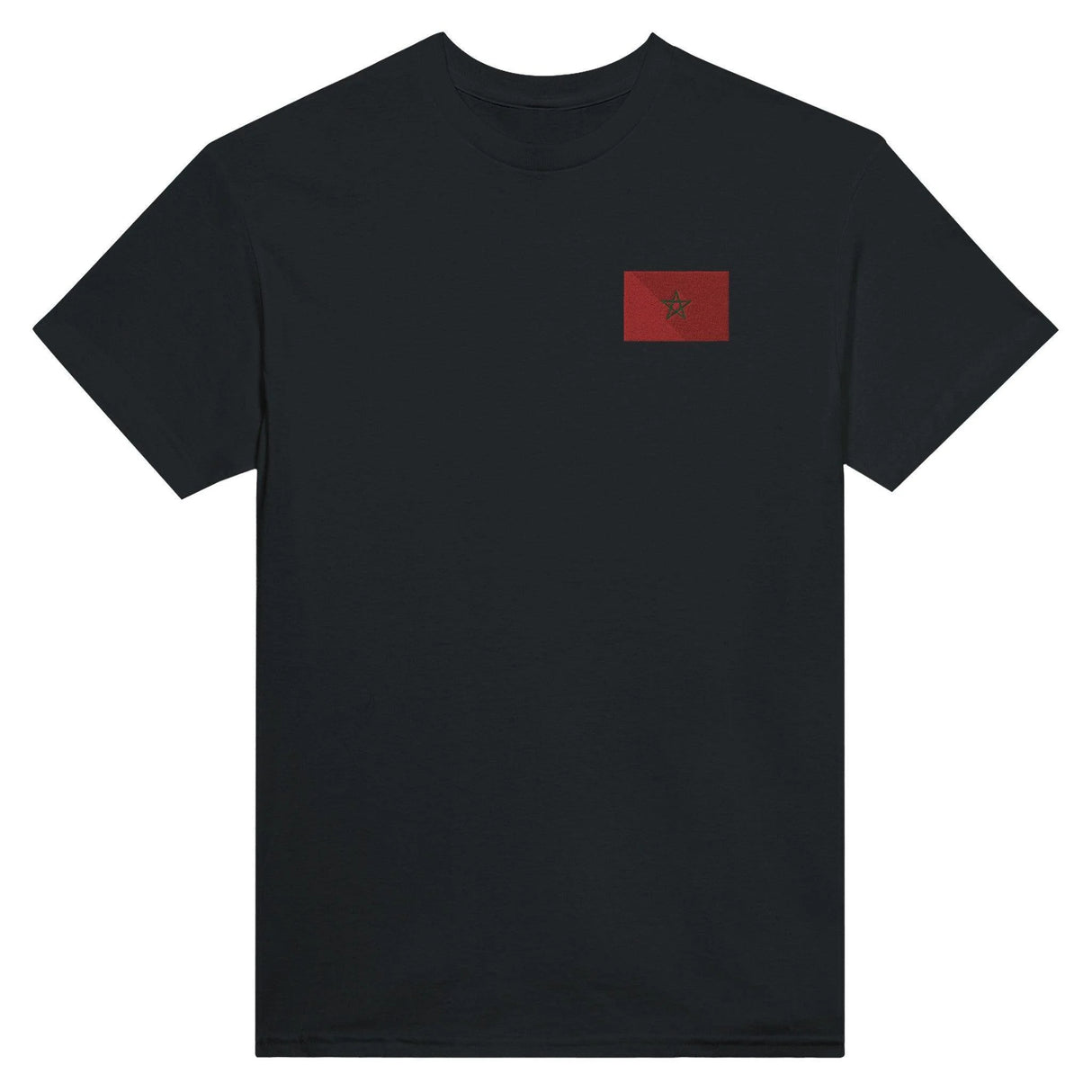 T-shirt drapeau maroc broderie couleur en coton épais