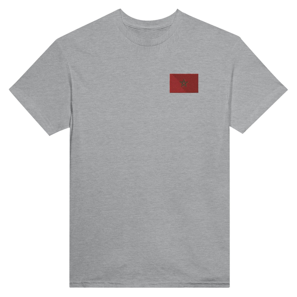 T-shirt drapeau maroc broderie couleur en coton épais