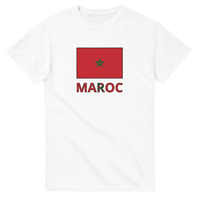 T-shirt drapeau maroc en texte - pixelforma