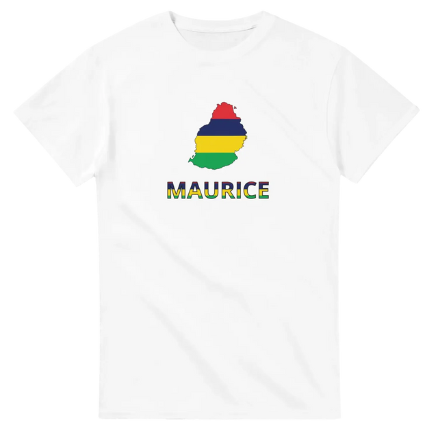 T-shirt drapeau maurice en carte - pixelforma