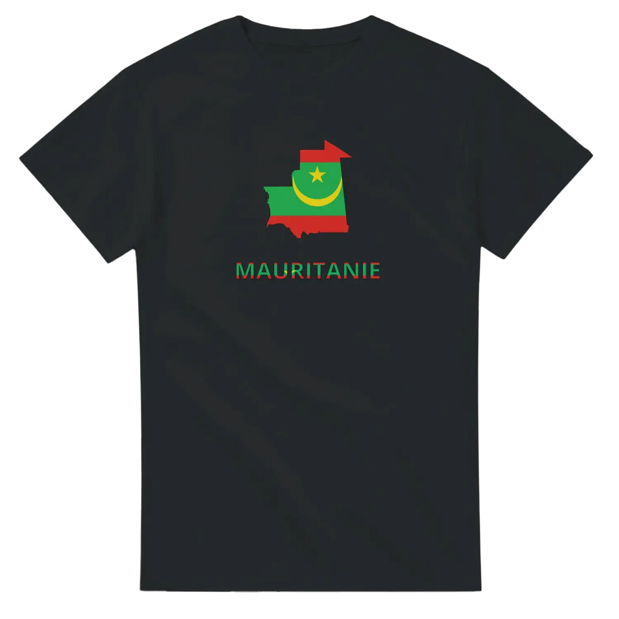 T-shirt drapeau mauritanie en carte - pixelforma