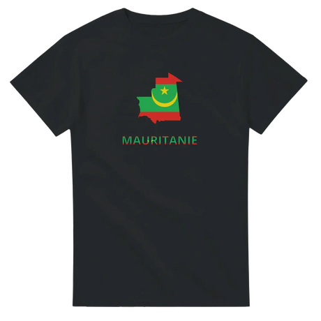 T-shirt drapeau mauritanie en carte - pixelforma