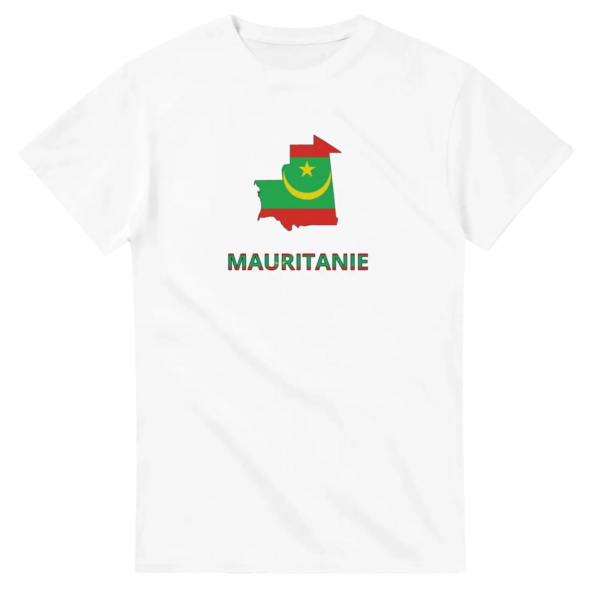 T-shirt drapeau mauritanie en carte - pixelforma