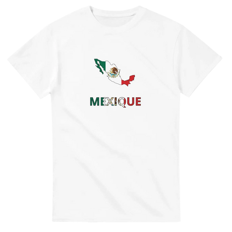 T-shirt drapeau mexique en carte - pixelforma