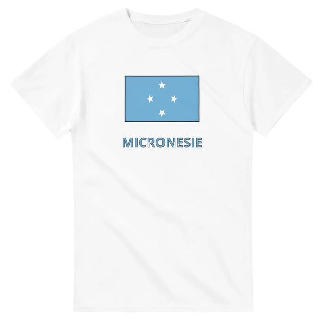 T-shirt drapeau micronésie en texte - pixelforma