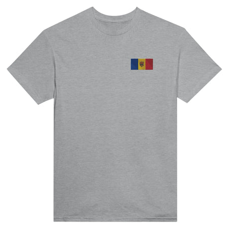 T-shirt drapeau moldavie broderie couleur coton mélangé