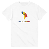 T-shirt drapeau moldavie en carte - pixelforma