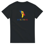 T-shirt drapeau moldavie en carte - pixelforma