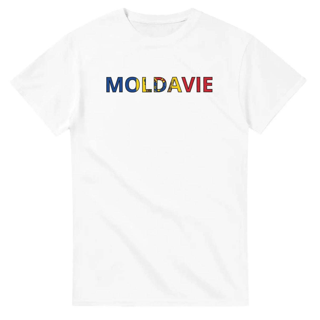 T-shirt drapeau moldavie en écriture - pixelforma