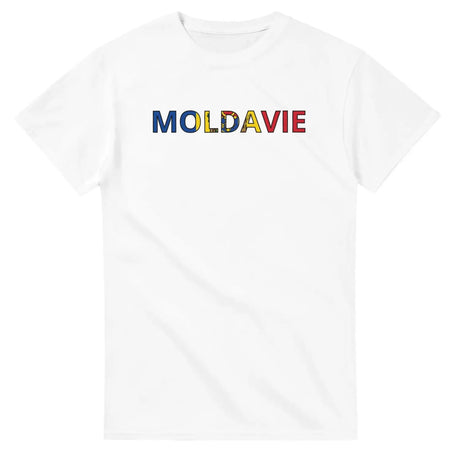 T-shirt drapeau moldavie en écriture - pixelforma