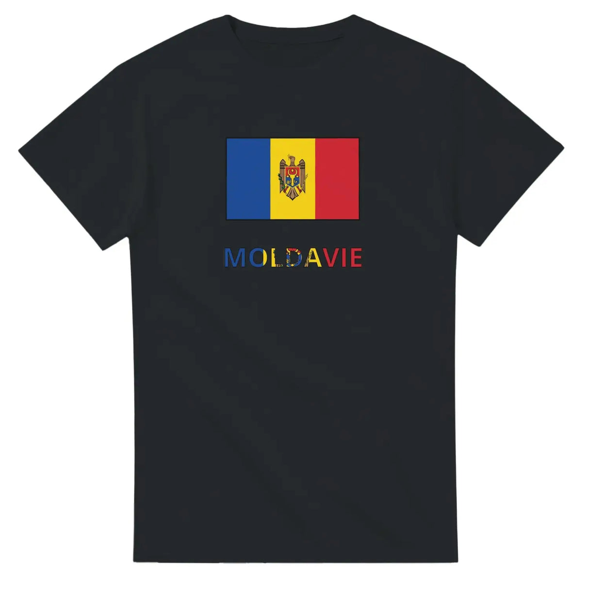 T-shirt drapeau moldavie en texte - pixelforma