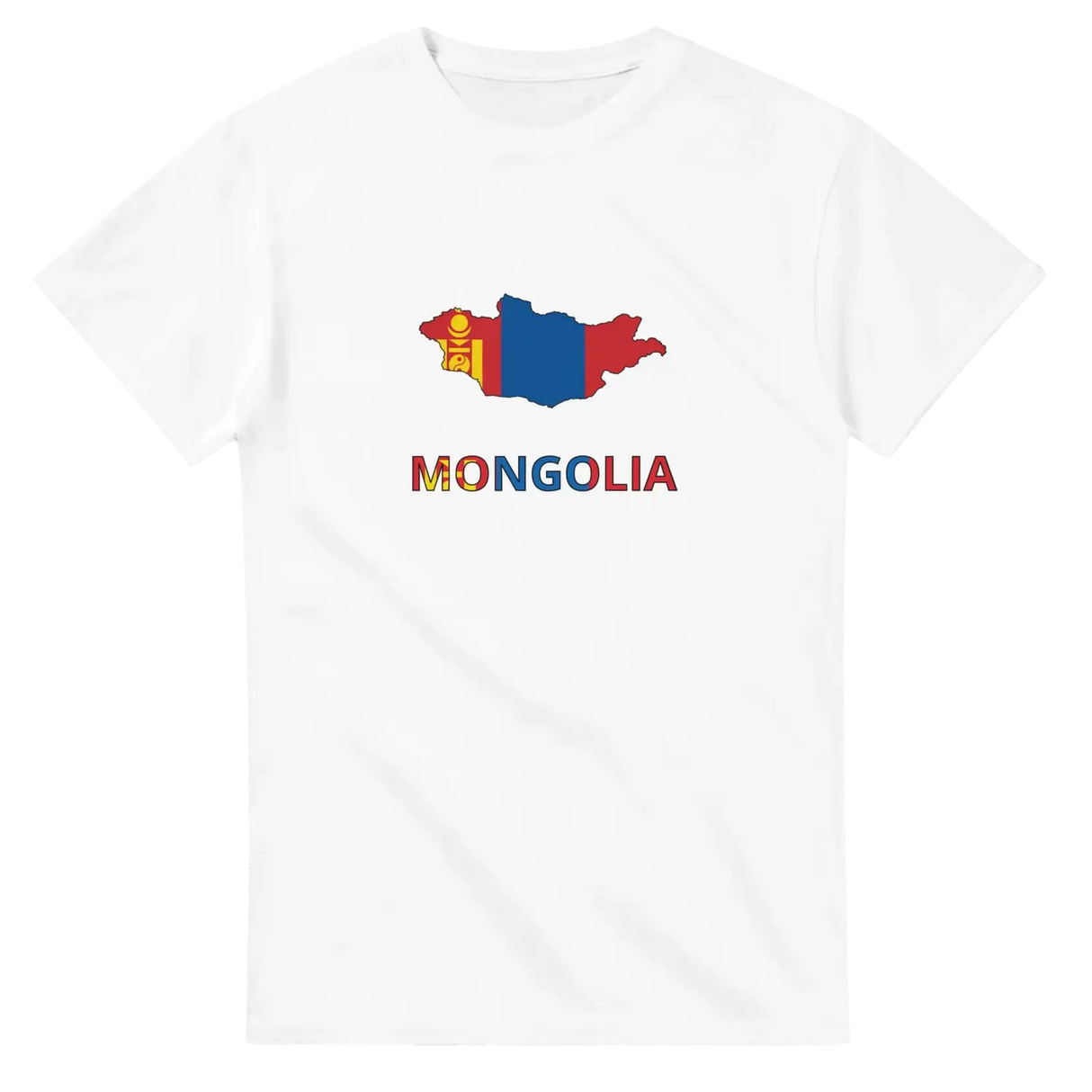 T-shirt drapeau mongolie carte - pixelforma