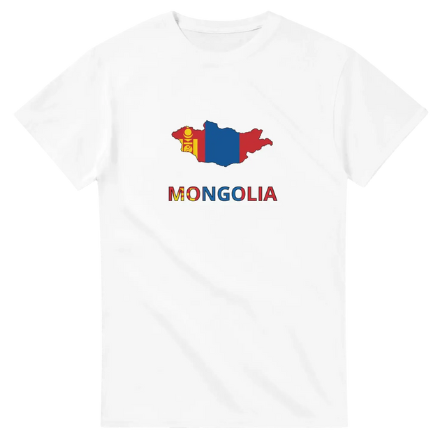 T-shirt drapeau mongolie carte - pixelforma