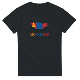 T-shirt drapeau mongolie carte - pixelforma