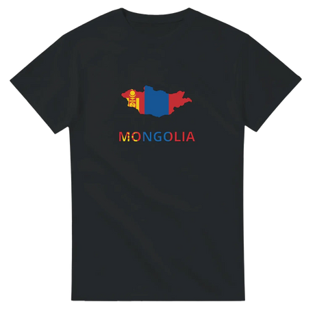 T-shirt drapeau mongolie carte - pixelforma