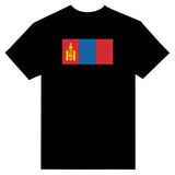 T-shirt drapeau mongolie coton mélangé brodé manches longues