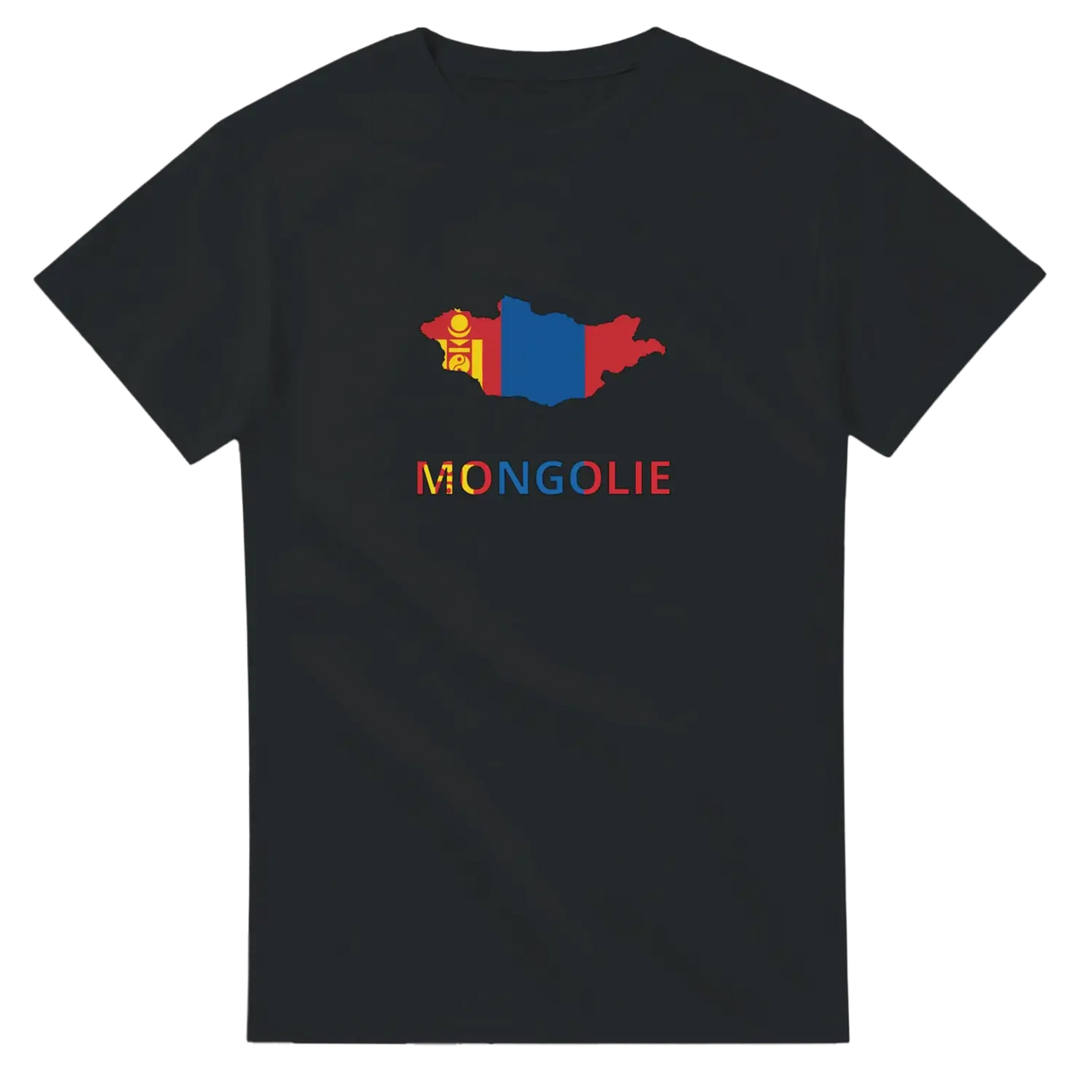 T-shirt drapeau mongolie en carte - pixelforma