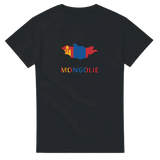 T-shirt drapeau mongolie en carte - pixelforma