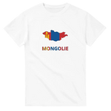 T-shirt drapeau mongolie en carte - pixelforma