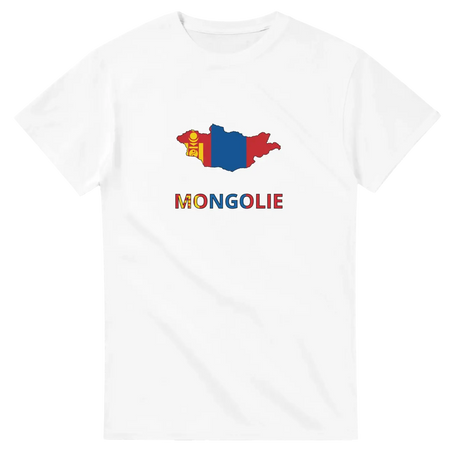 T-shirt drapeau mongolie en carte - pixelforma