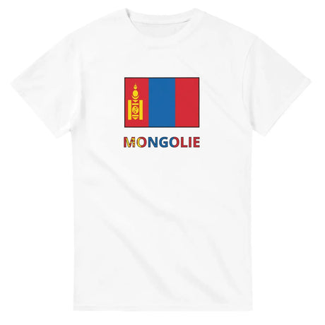 T-shirt drapeau mongolie en texte - pixelforma