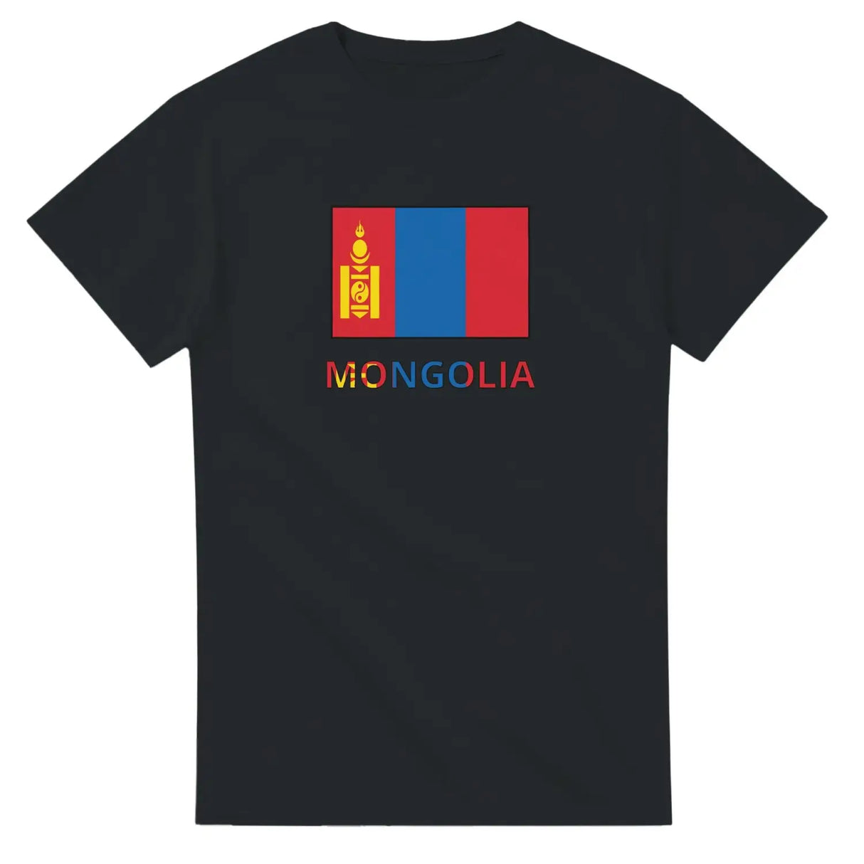 T-shirt drapeau mongolie texte - pixelforma