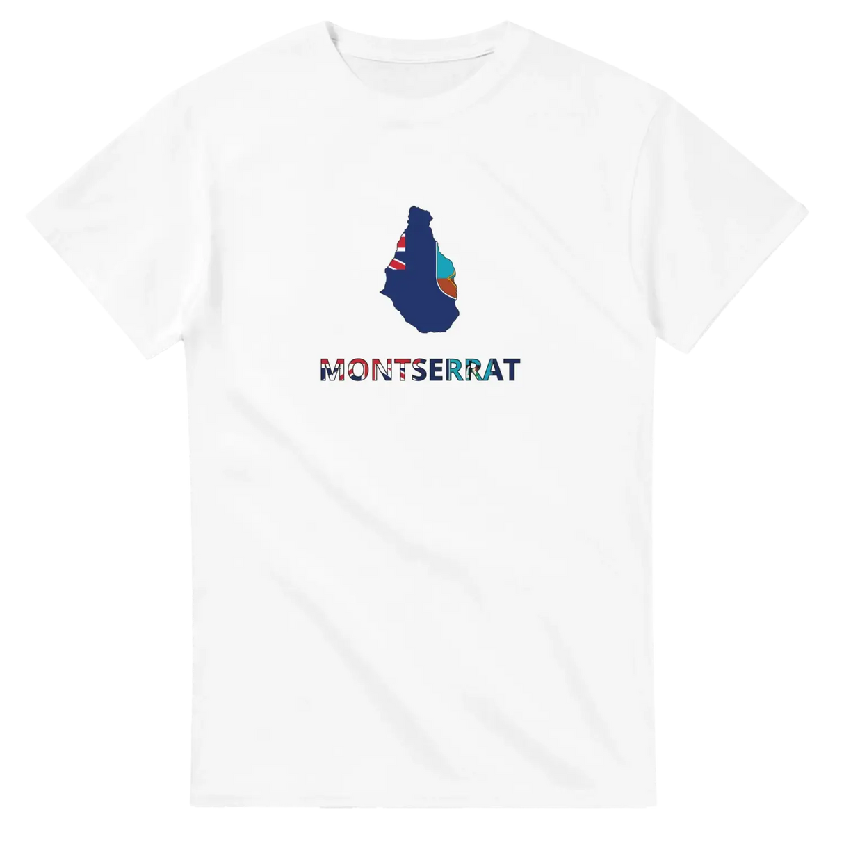 T-shirt drapeau montserrat en carte - pixelforma