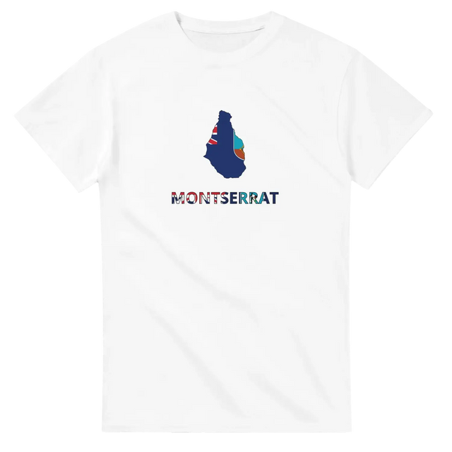 T-shirt drapeau montserrat en carte - pixelforma