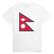 T-shirt drapeau népal coton mélangé imprimé manches longues
