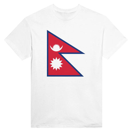 T-shirt drapeau népal coton mélangé brodé manches longues
