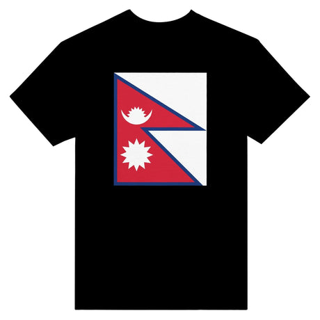 T-shirt drapeau népal coton mélangé brodé manches longues
