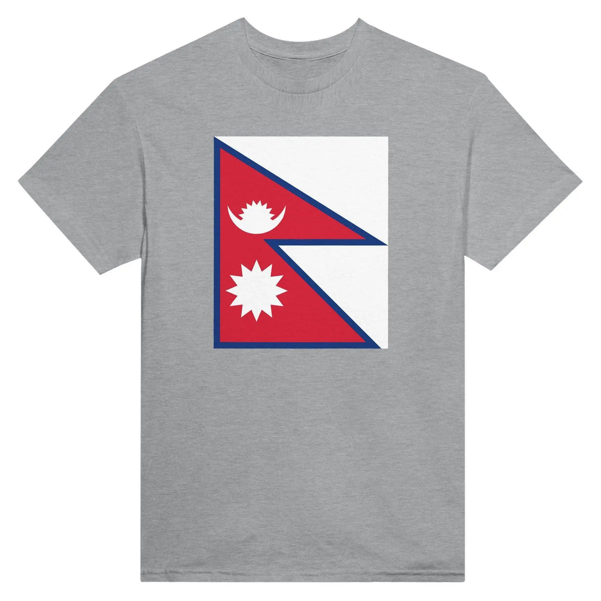 T-shirt drapeau népal coton mélangé brodé manches longues