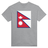 T-shirt drapeau népal coton mélangé brodé manches longues