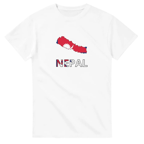 T-shirt drapeau népal en carte - pixelforma