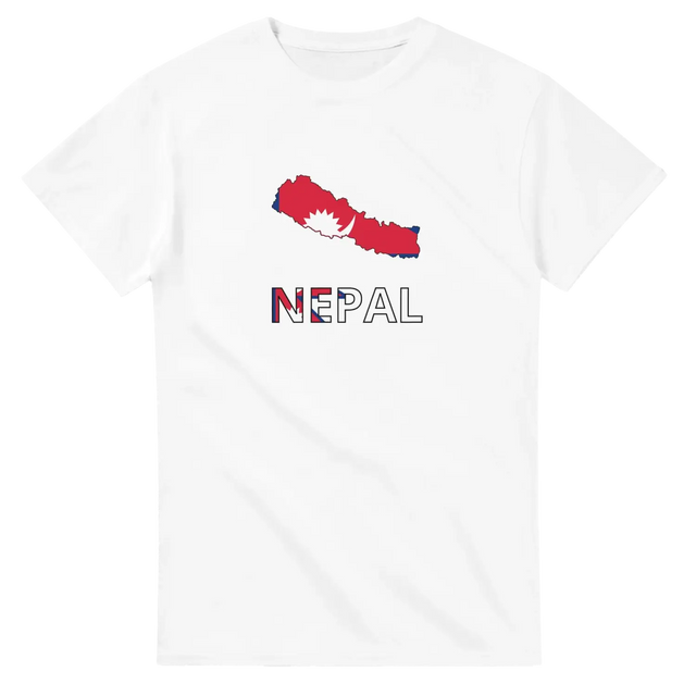 T-shirt drapeau népal en carte - pixelforma