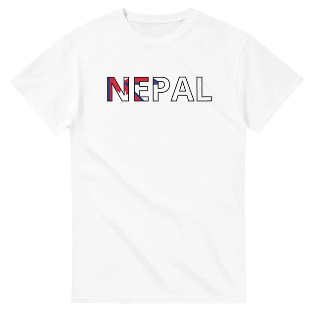 T-shirt drapeau népal en écriture - pixelforma