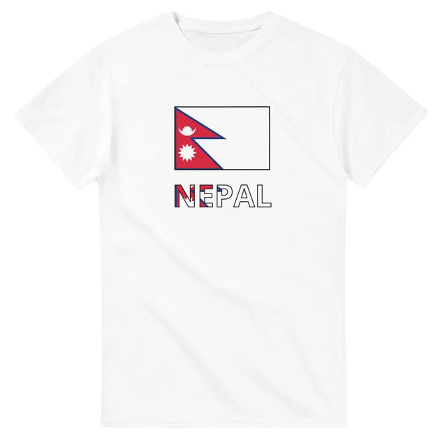 T-shirt drapeau népal en texte - pixelforma